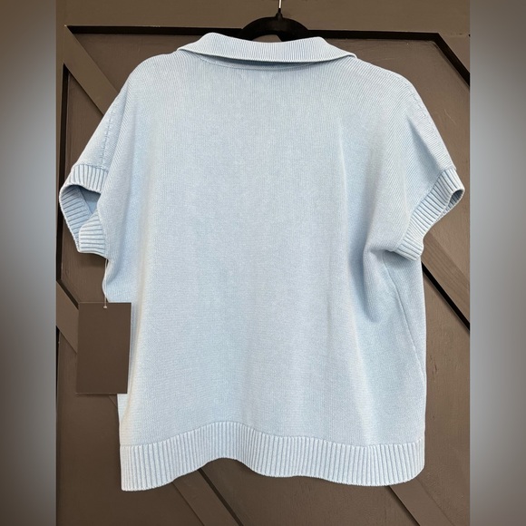NWT Tuckernuck Henry Knit Polo in Light Blue, Size Large - Picture 5 of 9